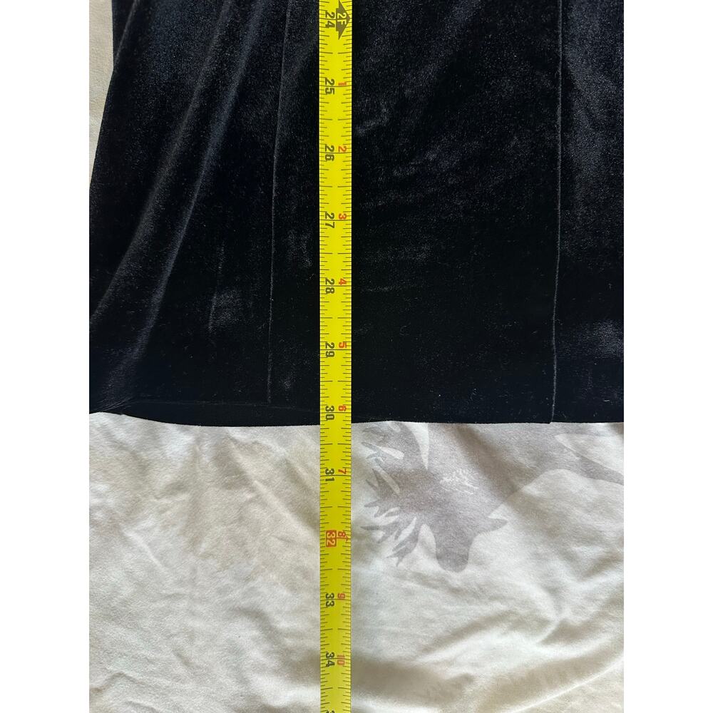 Avec Les Filles Black Velvet Rosette Strap Cocktail Dress, NWT - Picture 7 of 7